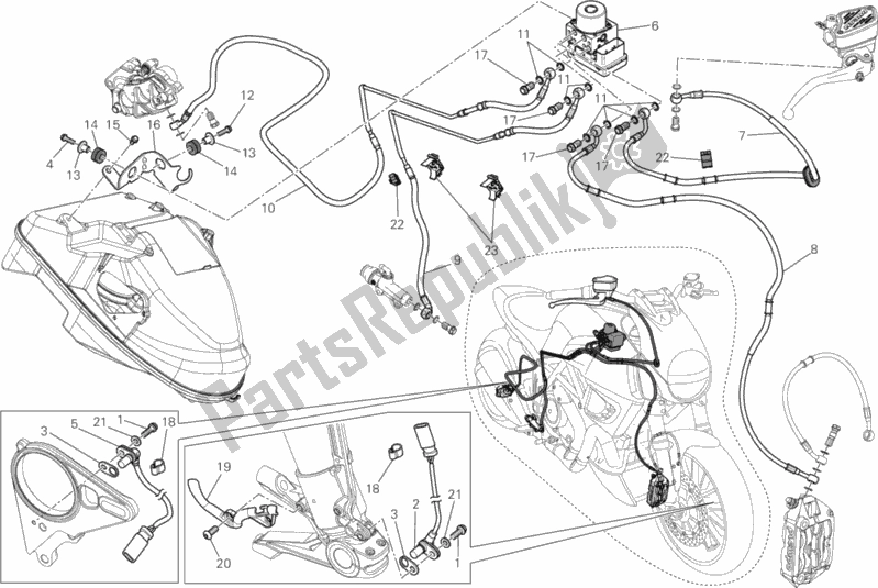 Toutes les pièces pour le Système De Freinage Abs du Ducati Diavel AMG 1200 2013
